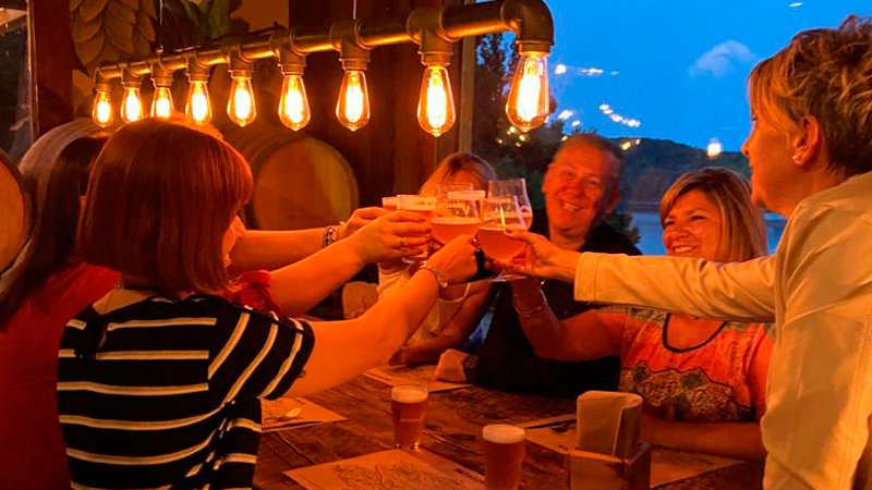Beer experience sunset
